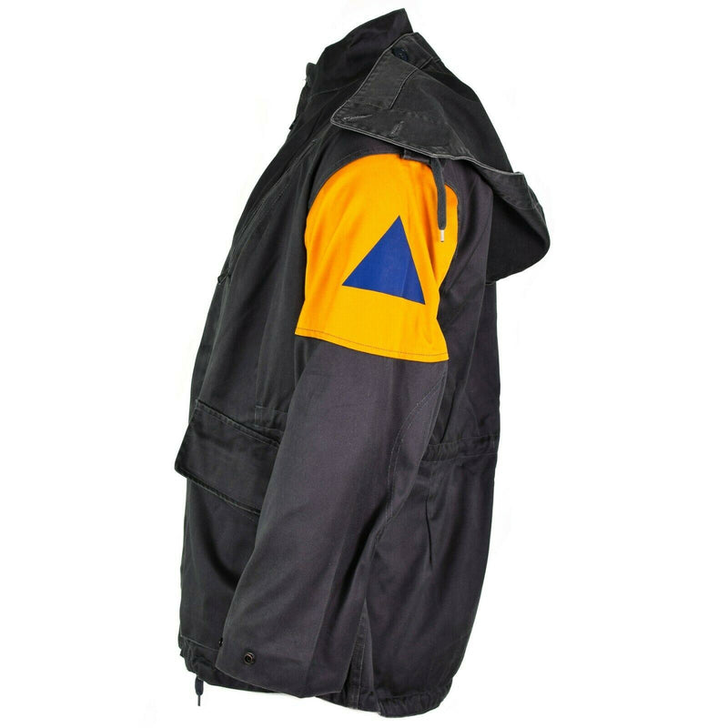 Origineel Deens leger gevechtsjack M84 Denemarken Civil Defense Gray Field Surplus