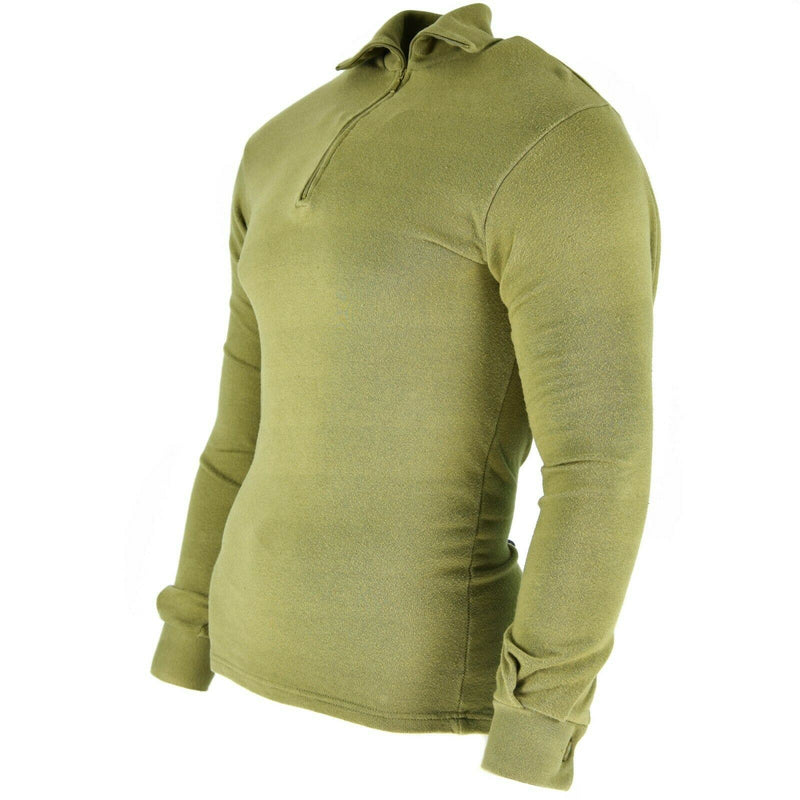 Origineel Brits leger tricot shirt ritssluiting onderhemd met ritssluiting thermische groene od