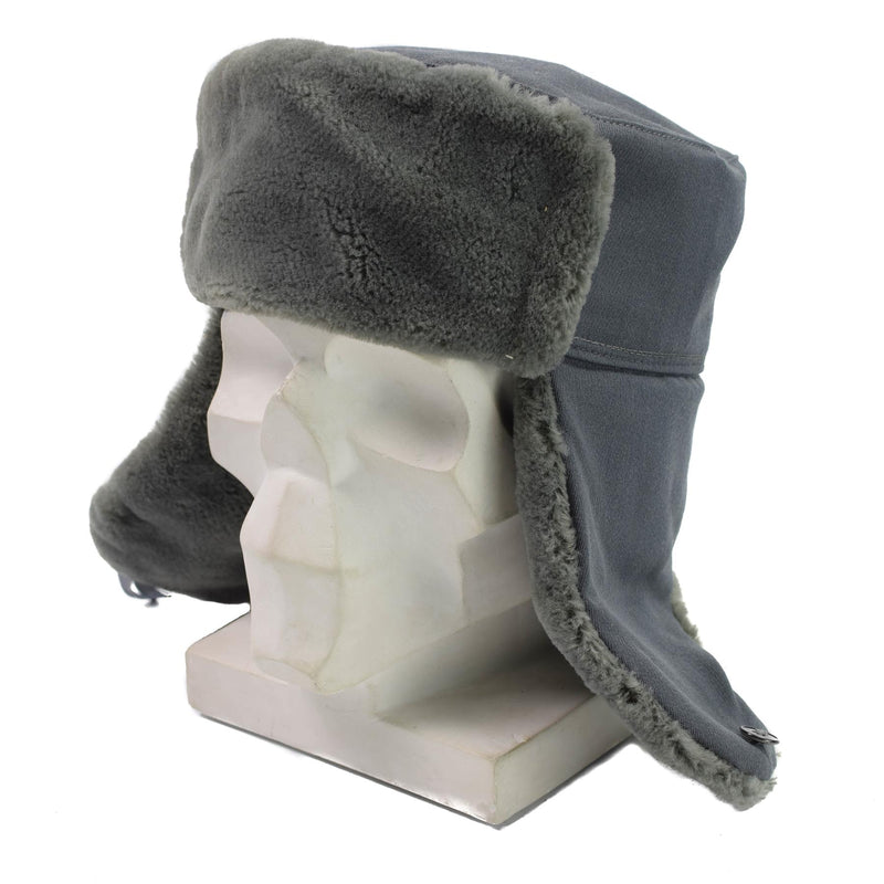 Originele Oost -Duitsland leger officier winterhoed koud weer ushanka faux fur nieuw
