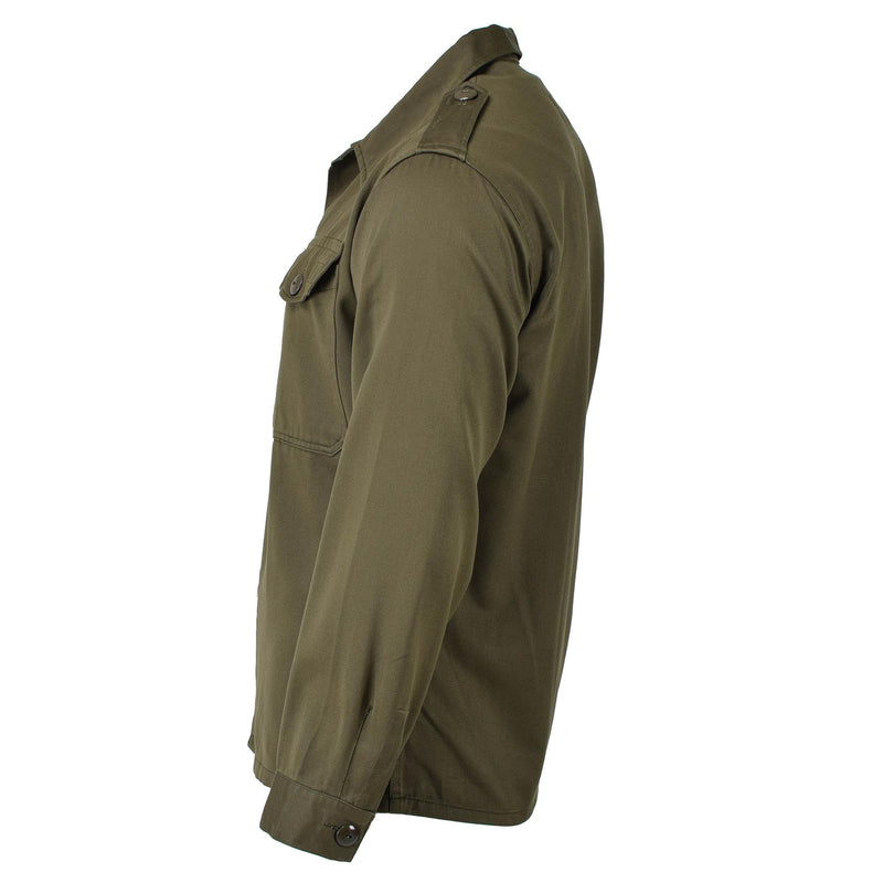 Originele Oostenrijkse militaire olijf met lange mouwen shirt jurk casual lichtgewicht nieuw