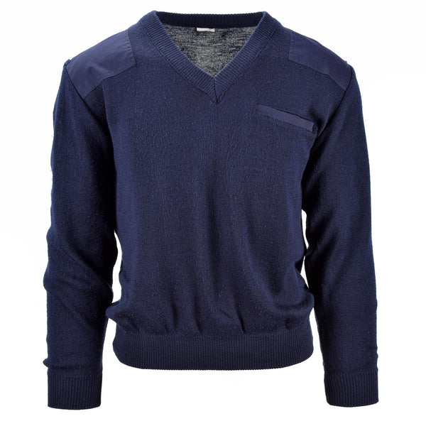 Echte Nederlandse leger trui blauwe militaire pullover v-neck officier mannen jumper
