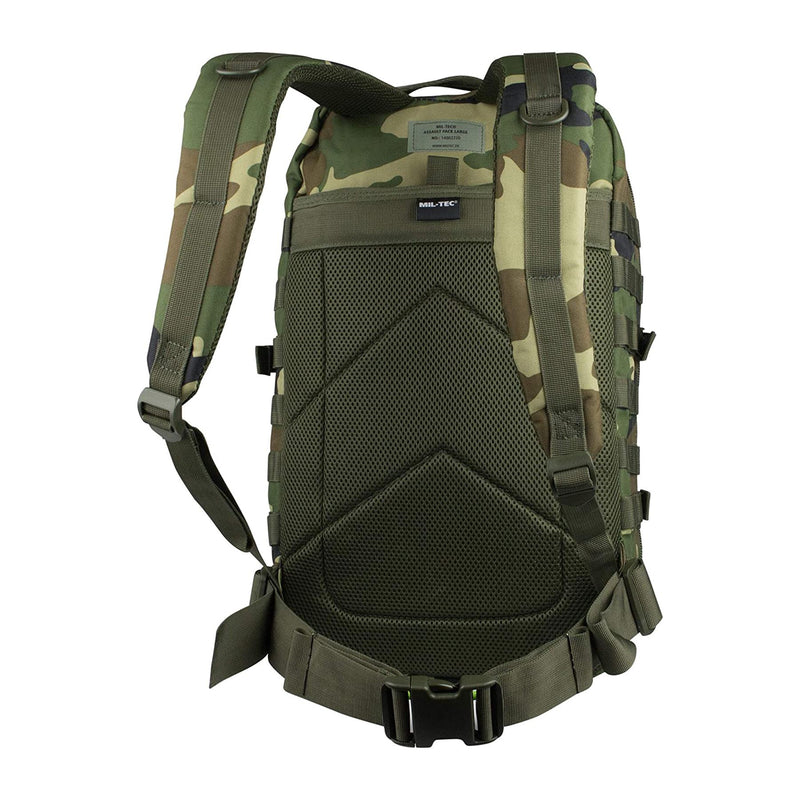 Mil-Tec U.S. Assault Trekking Rucksack 36l Backpack Woodland Camo Hiking Daypack