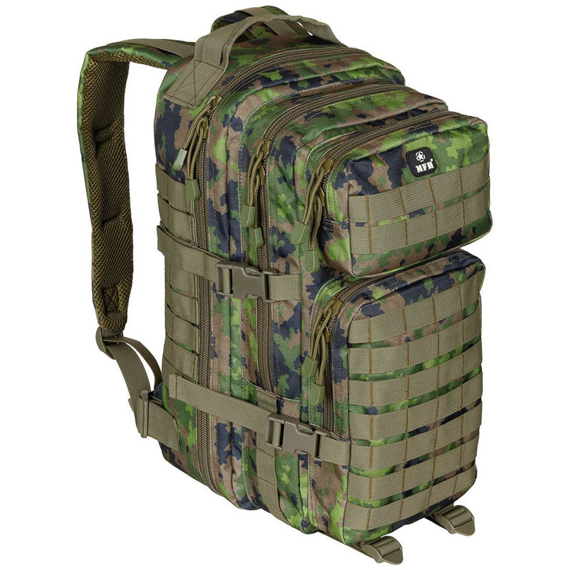 MFH Assault I tactische rugzak 30L gevoerde schouderbanden MOLLE M05 Camo