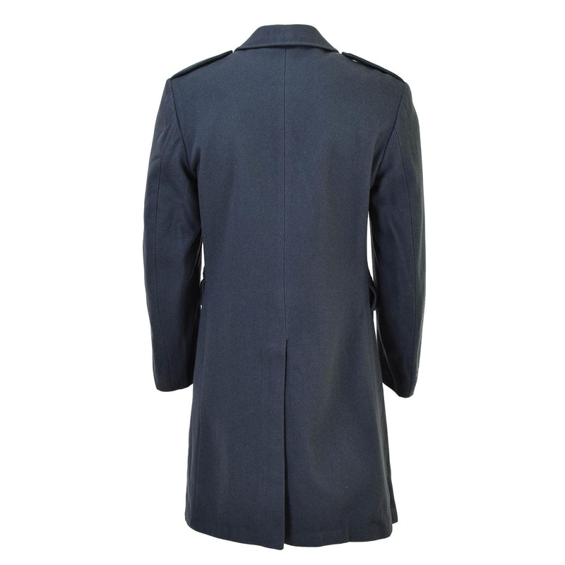 Originele Zweedse militaire blauwe overjas wol gouden knoppen vintage lange jas
