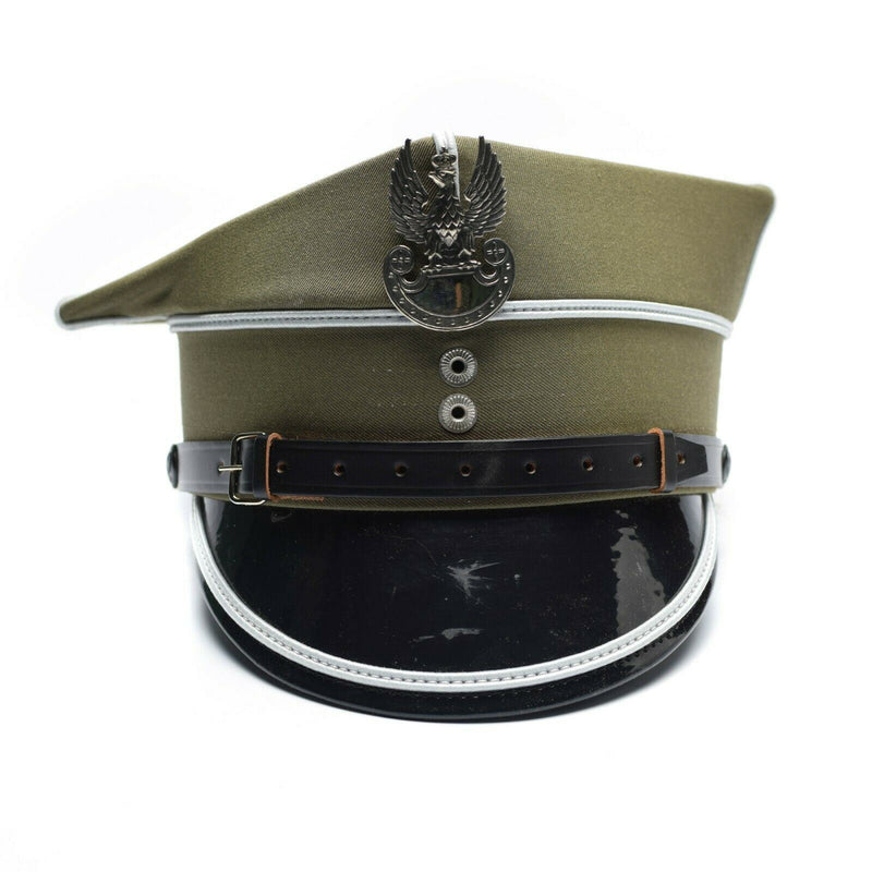 Echt Poolse militaire vizier Hoed Polen Army Officer Peak Eagle Cockade nieuw