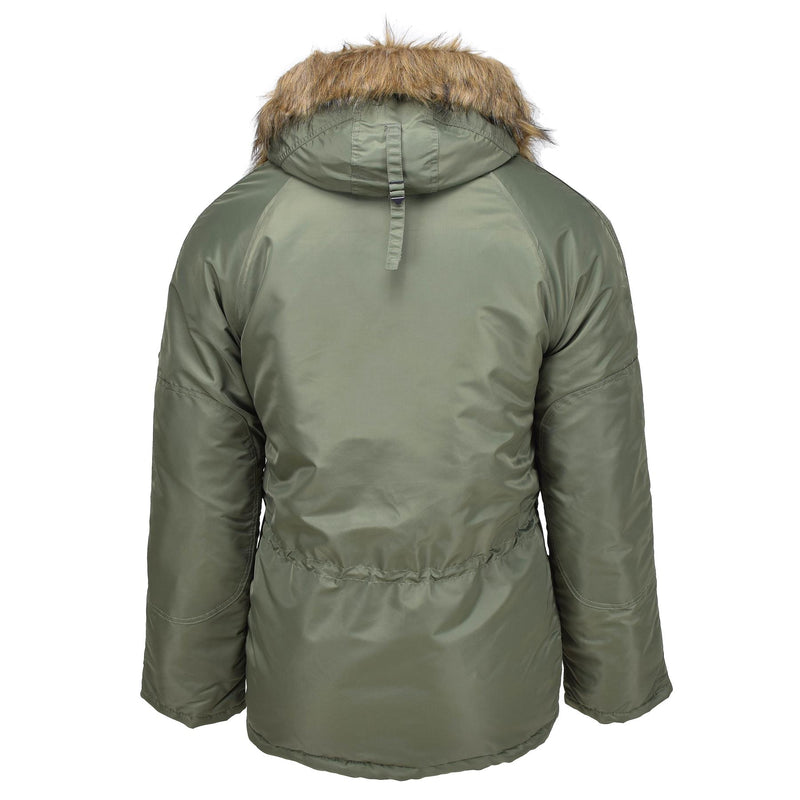 Mil-Tec Brand U.S. Militaire stijl Aviator Parka N3B Faux Fur Hooded Olive Nieuw