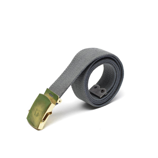 Canvas Army Military Casual Gray Belt met Gold Buckle unisex militair overschot