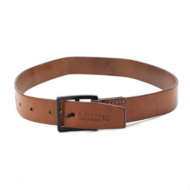 Originele Zwitserse legerbroek Gordel Casual Classic Leather Brown Militair Surplus Nieuw