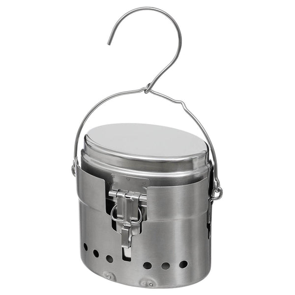 MFH Zweeds leger trangia puinhoop kit repro m40 roestvrij staal 1.5L camping brander