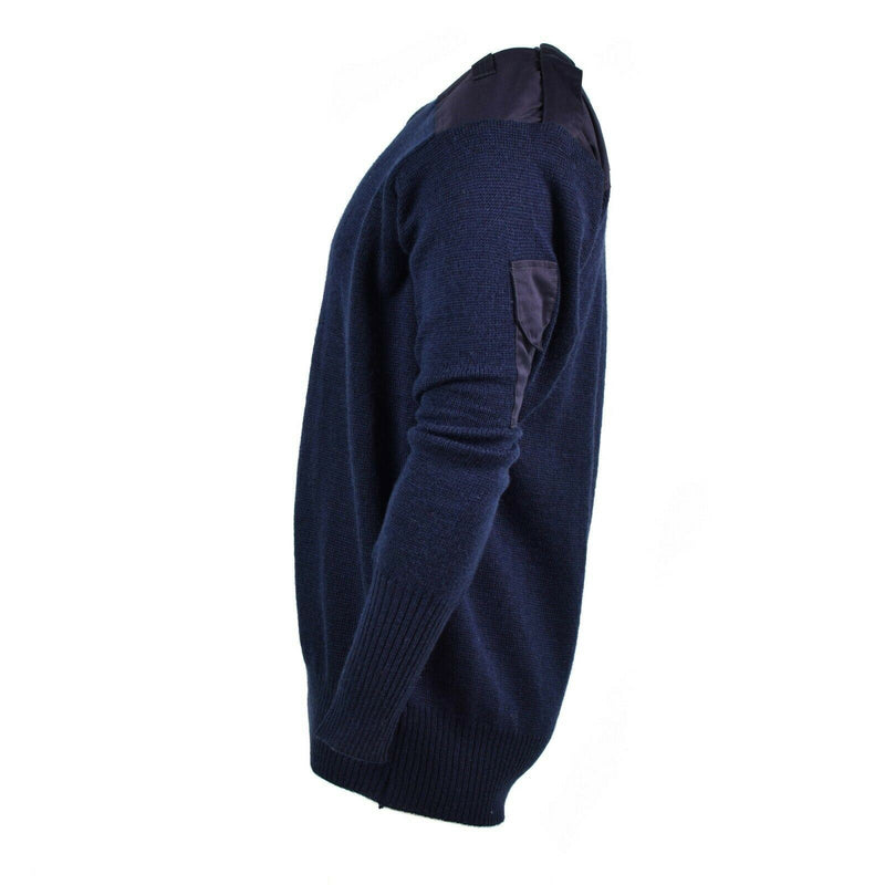 Genuine British Police pullover Utility Jumper blue V-neck sweater NEW - GoMilitar