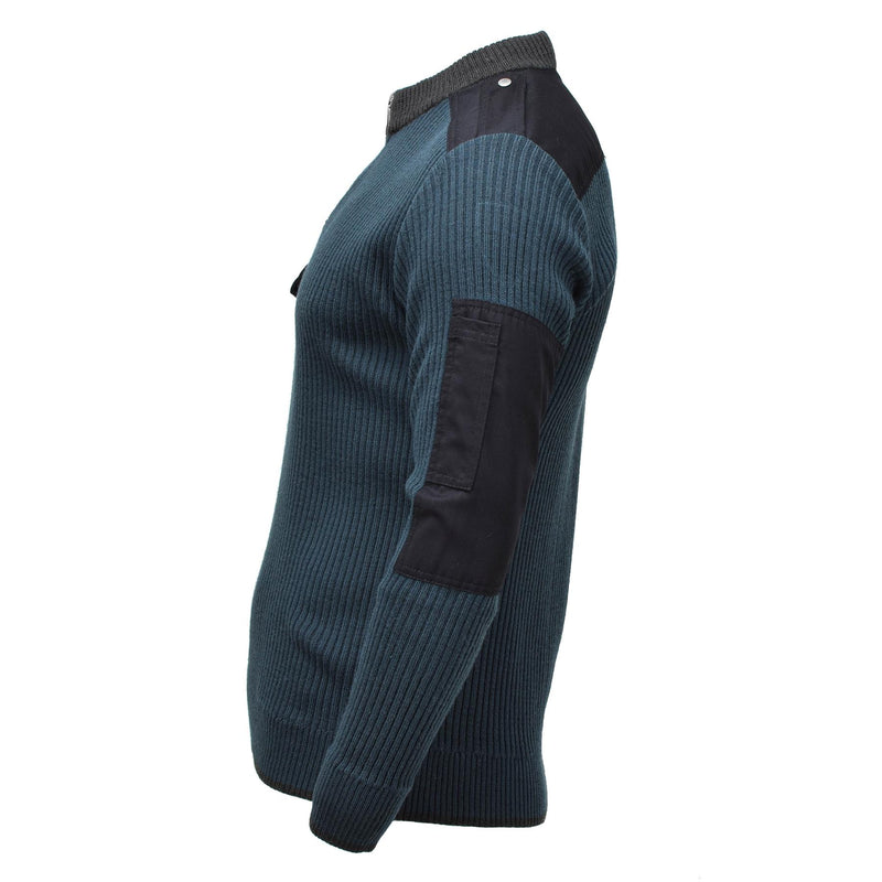 Echte Nederlandse militaire pullover RIB Gebreide koudweer blauw actieve wear trui