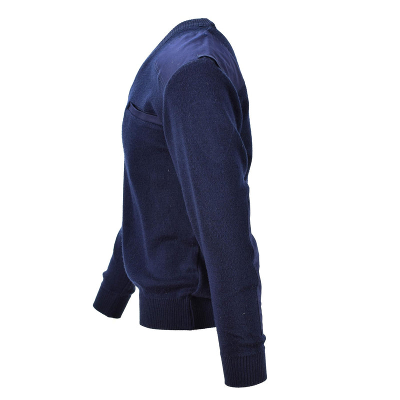 Echte Nederlandse leger trui blauwe militaire pullover v-neck officier mannen jumper
