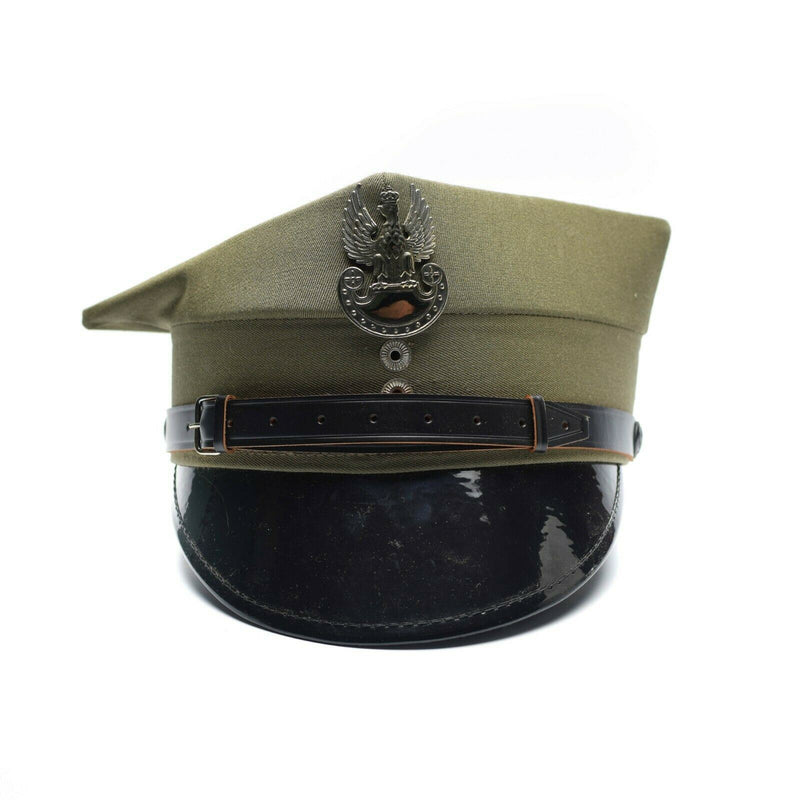 Echt Poolse militaire vizier Hoed Polen Army Officer Peak Olive Nieuw