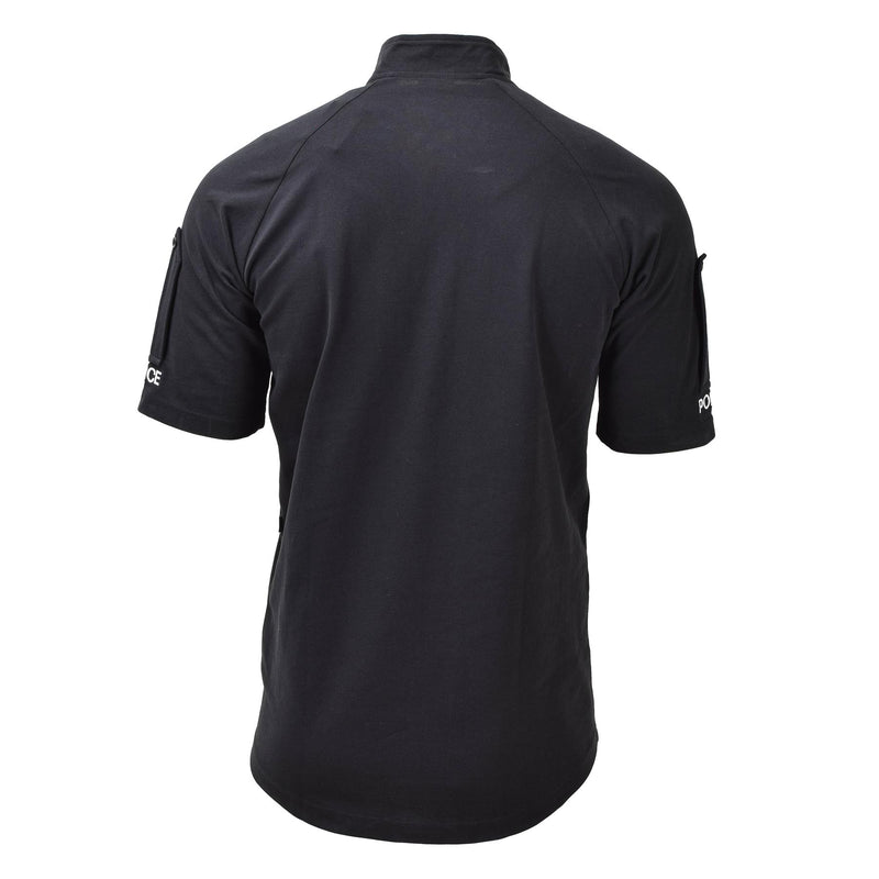 Originele Britse leger politie tactische t-shirts korte mouw zip-zwart nieuw