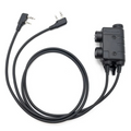 Earmor Dual PTT-adapter Kenwood Baofeng 2-pins bekabelde tactische headset zwart