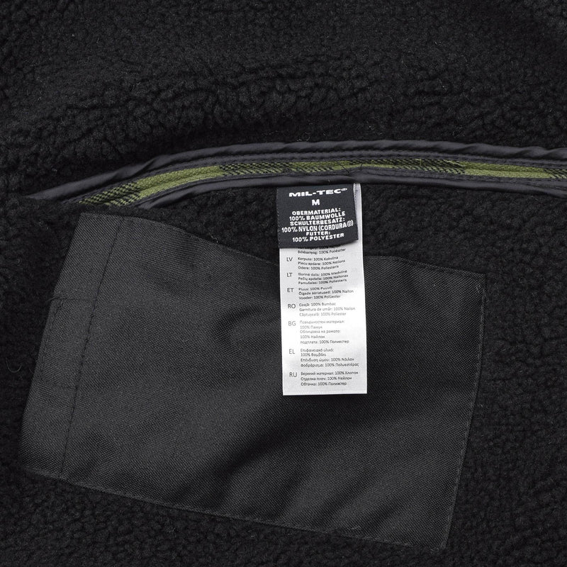 Mil-Tec Duitse militaire houthakkerjack Plaid Geroold Warm zwarte olijfnieuw