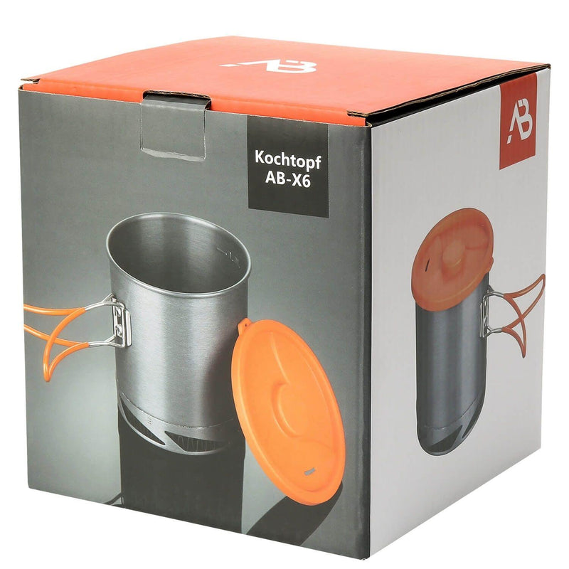 A.Blochl AB-X6 1liter pot camping wandelen Treking snel verwarming aluminium grijs nieuw