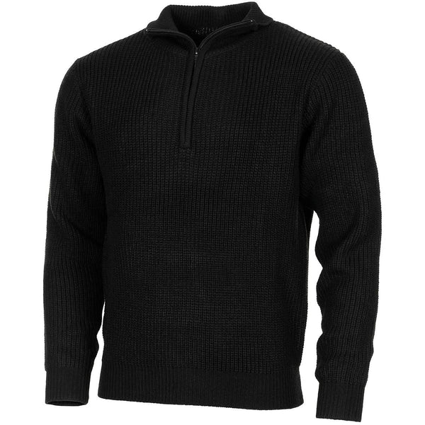 MFH merk militaire stijl Troyer pullover rib gebreide trui kwart Zip Jumper nieuw