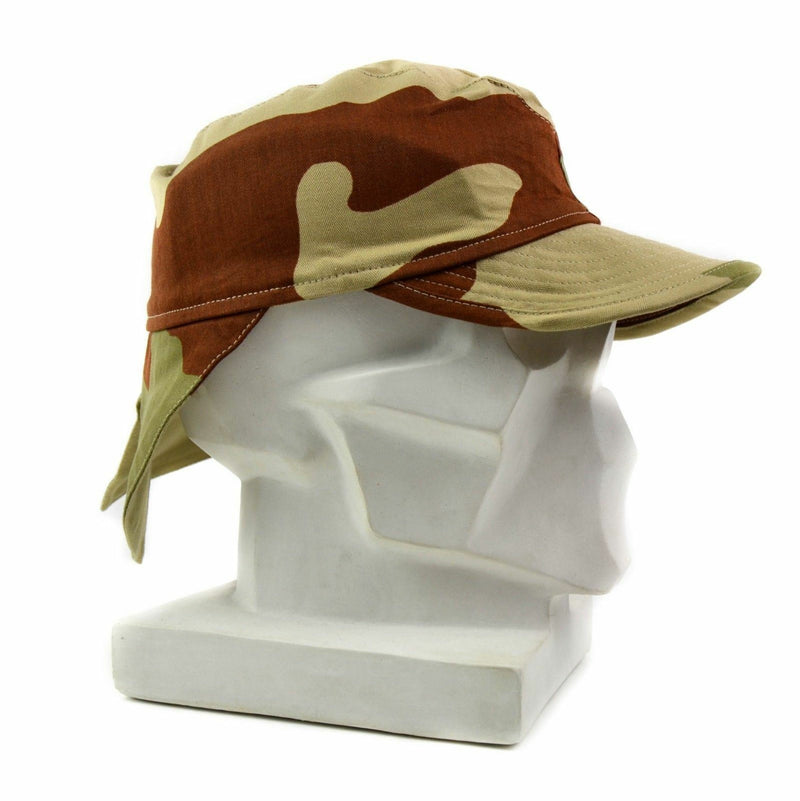 Echt Frans Frans Frankrijk Leger Combat Cap Swallowtail Hat Desert Camo met nekflap