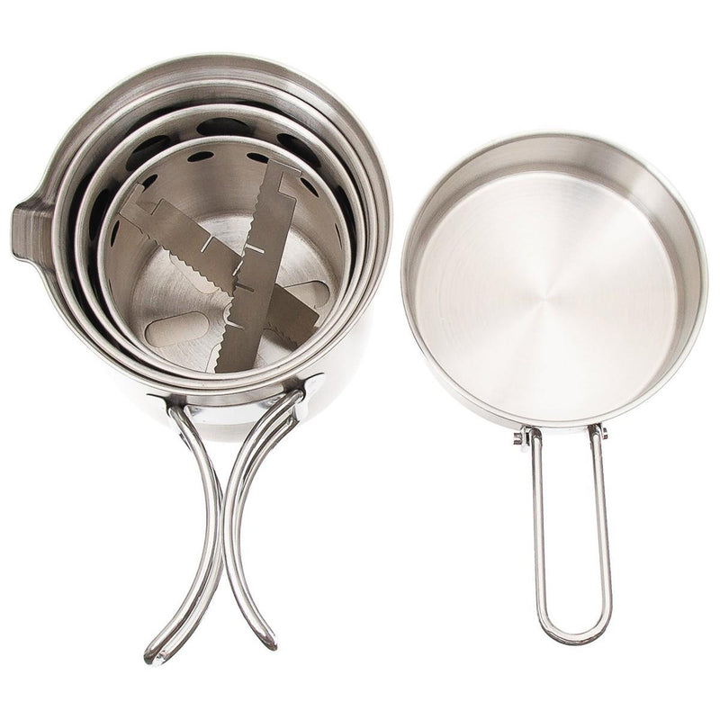 MFH Travel Roestvrij staal kookset Camping Mess Kit Treking wandelpotpan