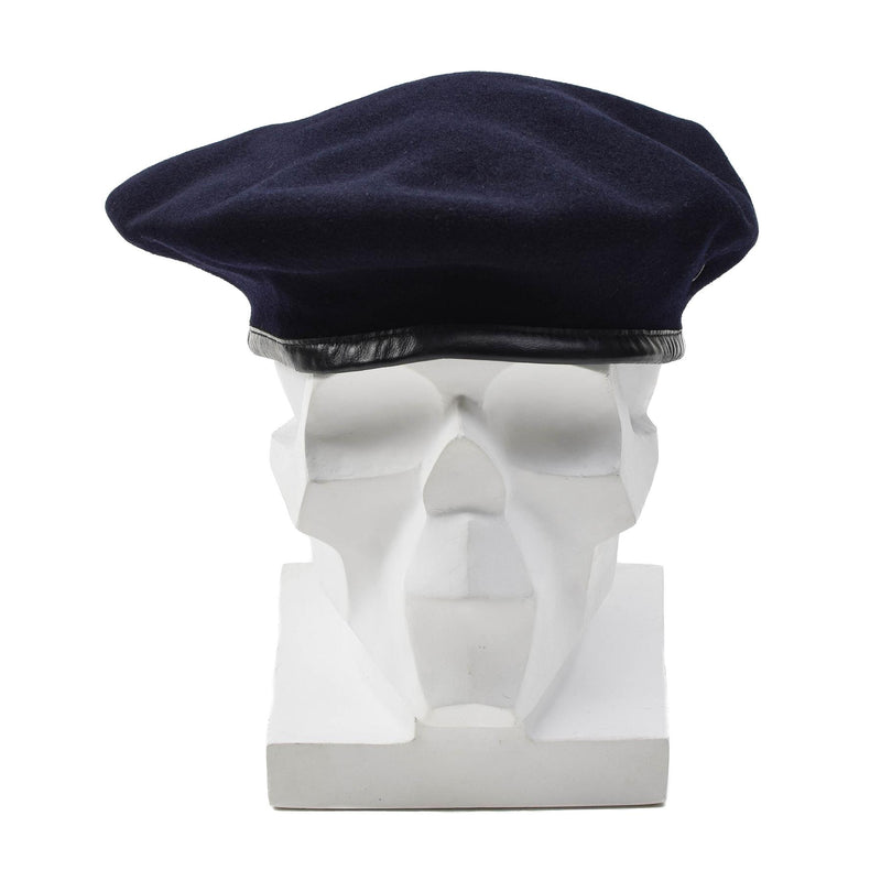Origineel Frans leger donkerblauwe wol baret command lichtgewicht cap vintage nieuw