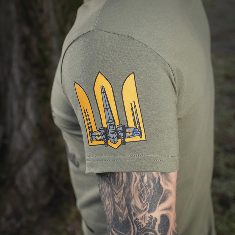M-TAC militaire stijl klassieke t-shirt ondergoed korte mouw Oekraïense vlag olijf