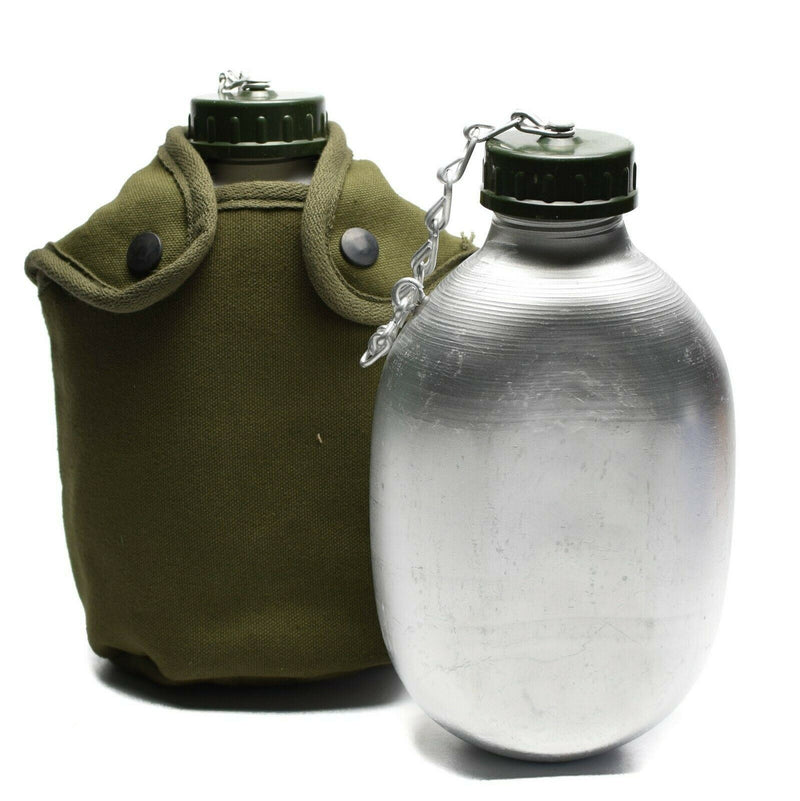 Origineel Frans leger drink fles waterfles kantine pot katoenen zakje od nieuw