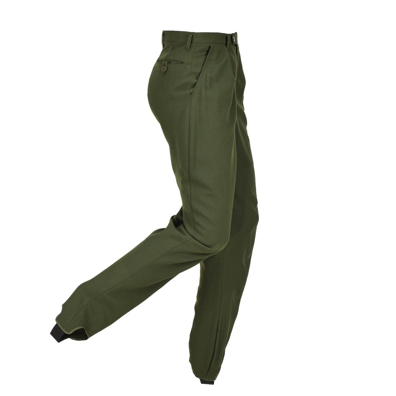 Originele Zweedse militaire formele broek groen geplooide voorste stijgbeugel broek nieuw