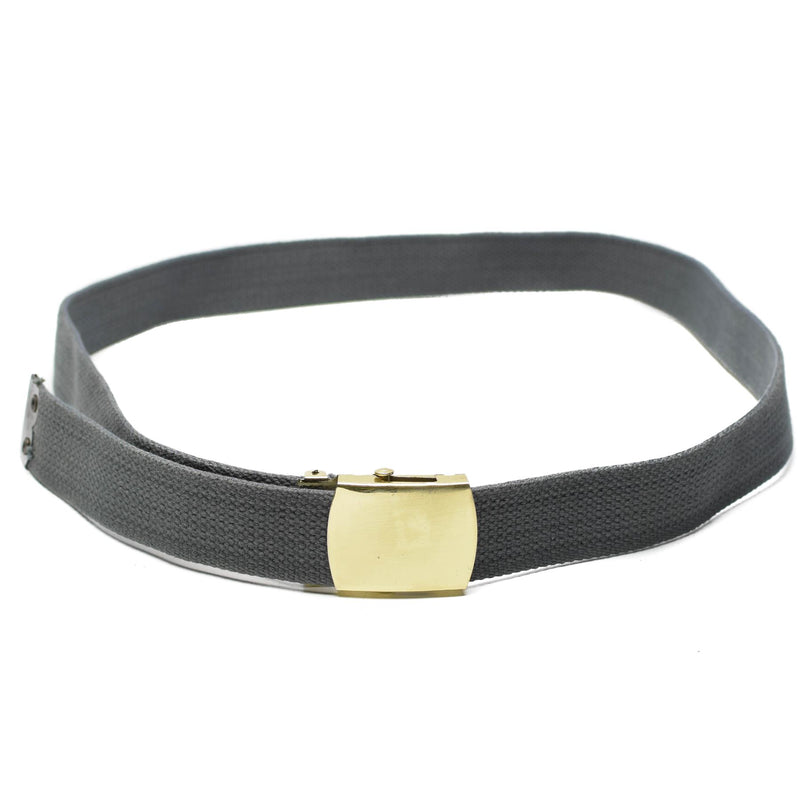 Canvas Army Military Casual Gray Belt met Gold Buckle unisex militair overschot
