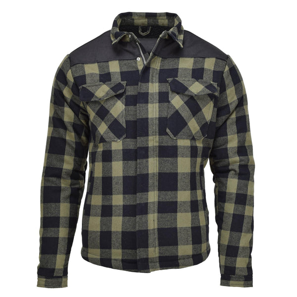 Mil-Tec Duitse militaire houthakkerjack Plaid Geroold Warm zwarte olijfnieuw