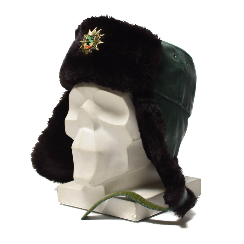 Originele Duitse politie Warm Winterhoed koud weer Faux Bur Ushanka Badge Nieuw