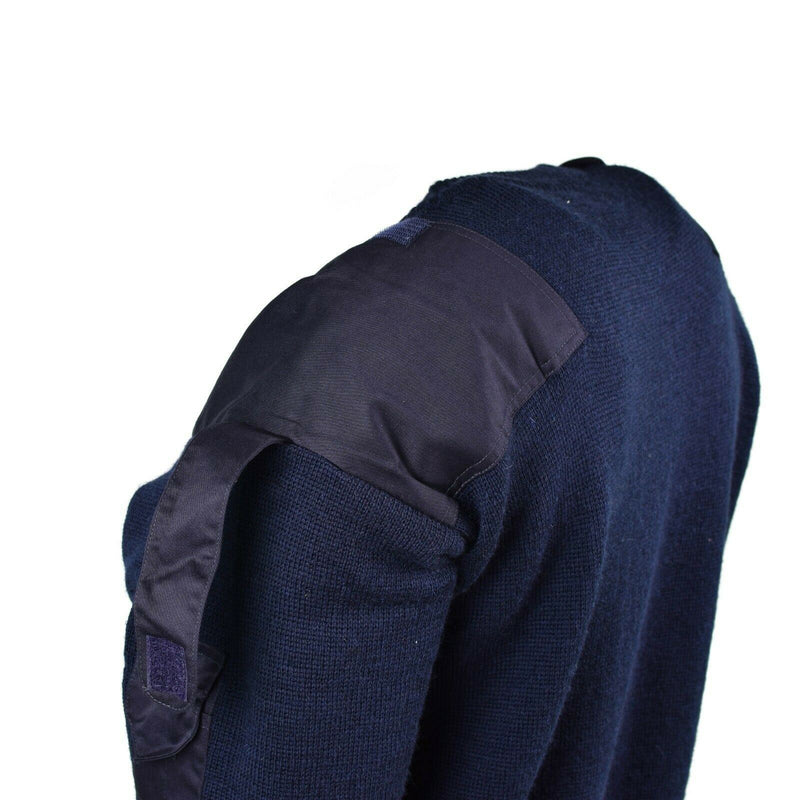 Genuine British Police pullover Utility Jumper blue V-neck sweater NEW - GoMilitar