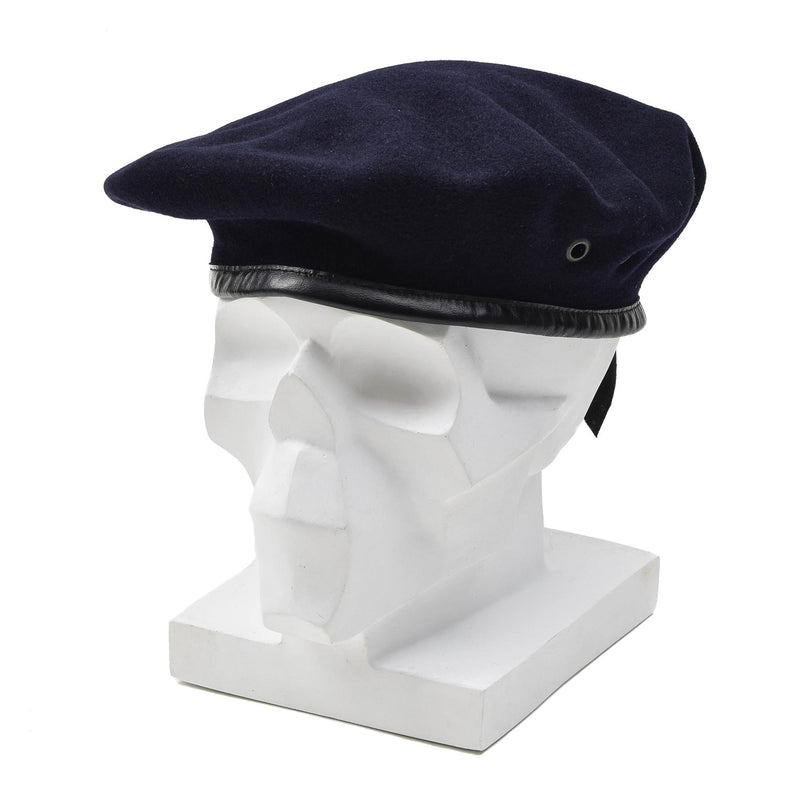 Origineel Frans leger donkerblauwe wol baret command lichtgewicht cap vintage nieuw