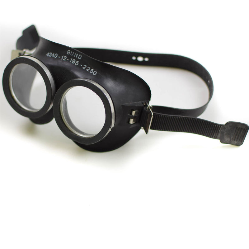 Echt Duitse legerbescherming bril bw zwart auer gezichtsmasker overschot nieuw