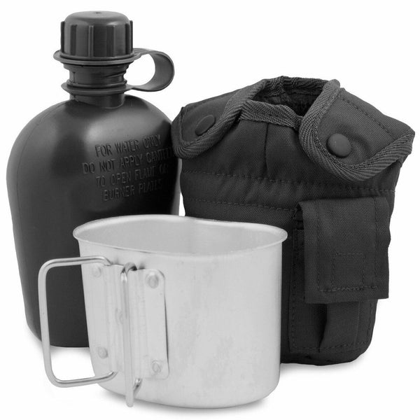 Amerikaanse legerstijl kantine M1 waterfles met Cover Cup & Alice Clips US Military