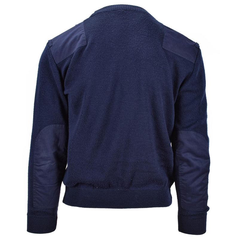 Echte Nederlandse leger trui blauwe militaire pullover v-neck officier mannen jumper