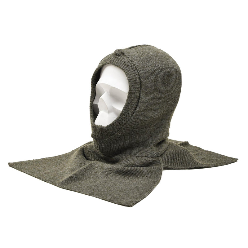 Origineel België militair warme olijfbalaclava hoofddekweer wol rib gebreide nieuw