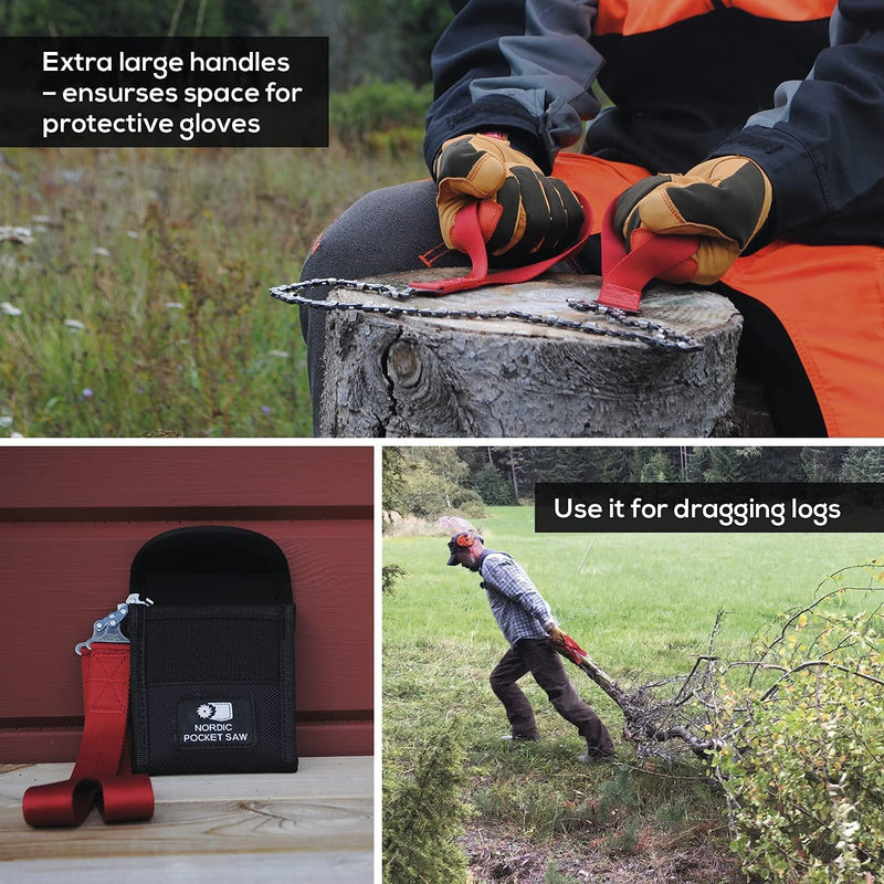 Noordse pocketzaag Portable Survival Tool Quality Hiking Chainsaw Orange Handles
