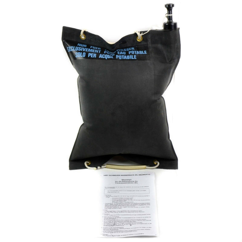 Originele Zwitserse militaire rubberen Watter Bag 20L Army Surplus uitgegeven zwart