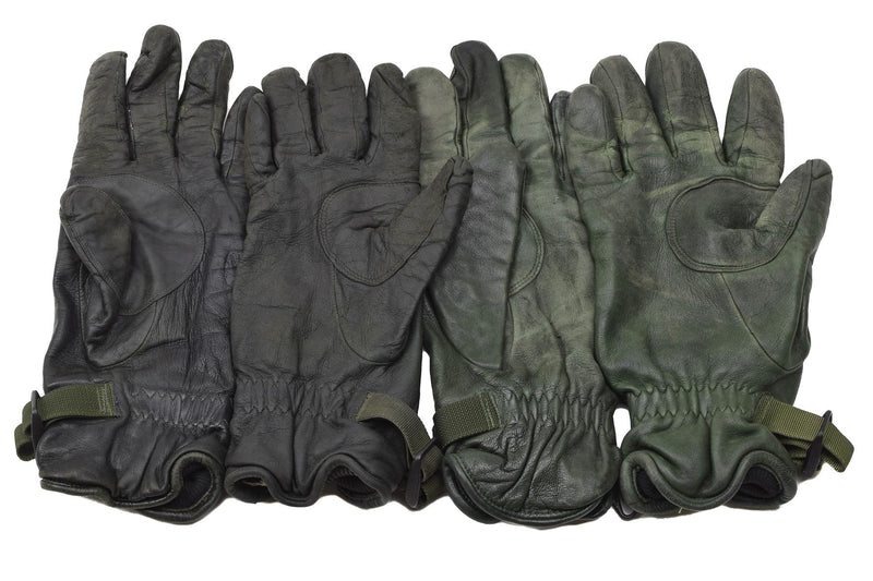 Originele Britse militaire MK II lederen handschoenen bekleed Dark Green Hand Protection