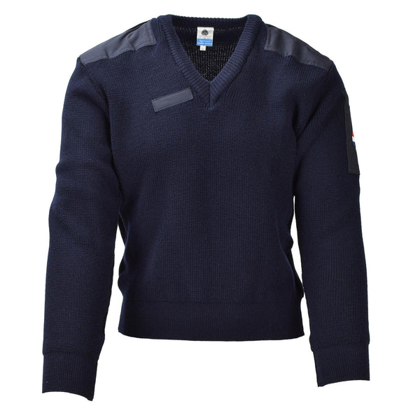 Originele Nederlandse militaire blauwe trui trui wol bodywarmer lange mouw nieuw