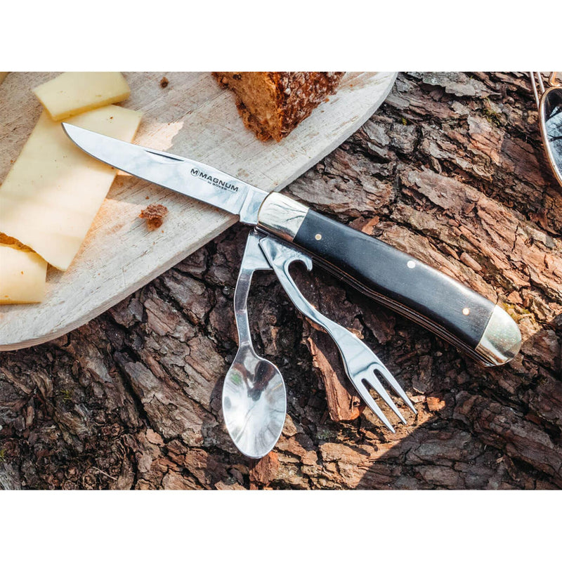 Boker bon eetlust pocket bestek set mes lepel vork 440a staal houten handgreep