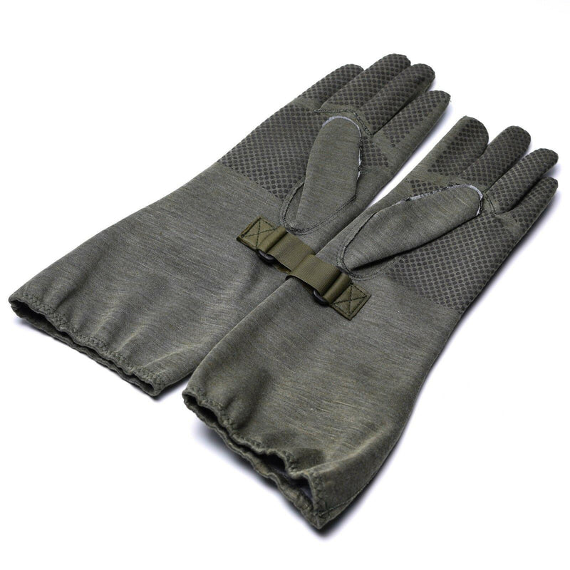 Originele Duitse leger Nomex Pilot Handschoenen met Grapper Gray Militaire uitgifte Nieuw