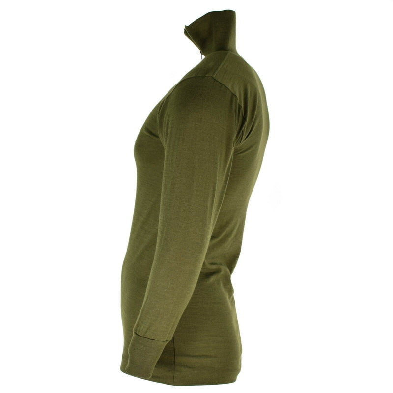 Origineel Italiaans leger tricot shirt ritssluiting onderhirt f1 thermische groene od nieuw