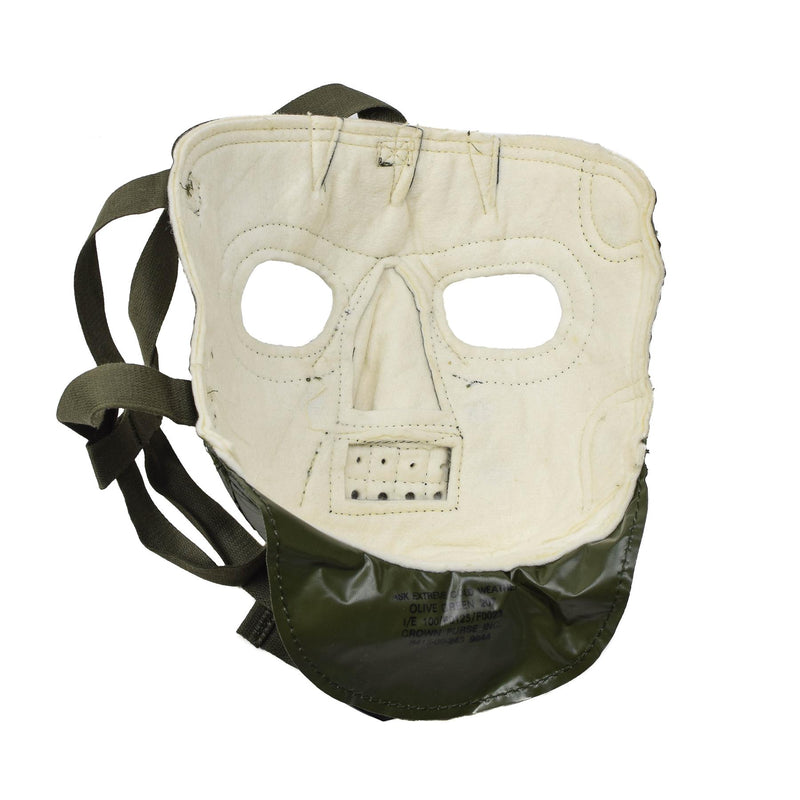 Nieuw gezichtsmasker van het Amerikaanse leger koud weer. Griezelig eng militair masker. Groen ons masker