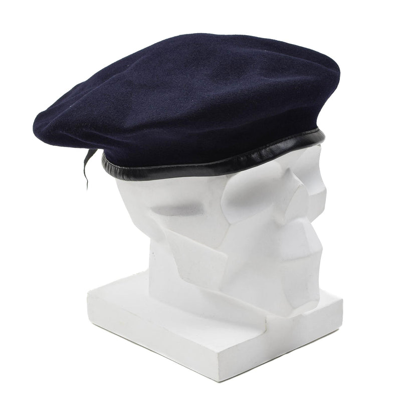 Origineel Frans leger donkerblauwe wol baret command lichtgewicht cap vintage nieuw