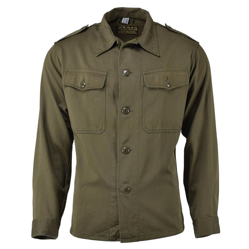 Originele Oostenrijkse militaire olijf met lange mouwen shirt jurk casual lichtgewicht nieuw