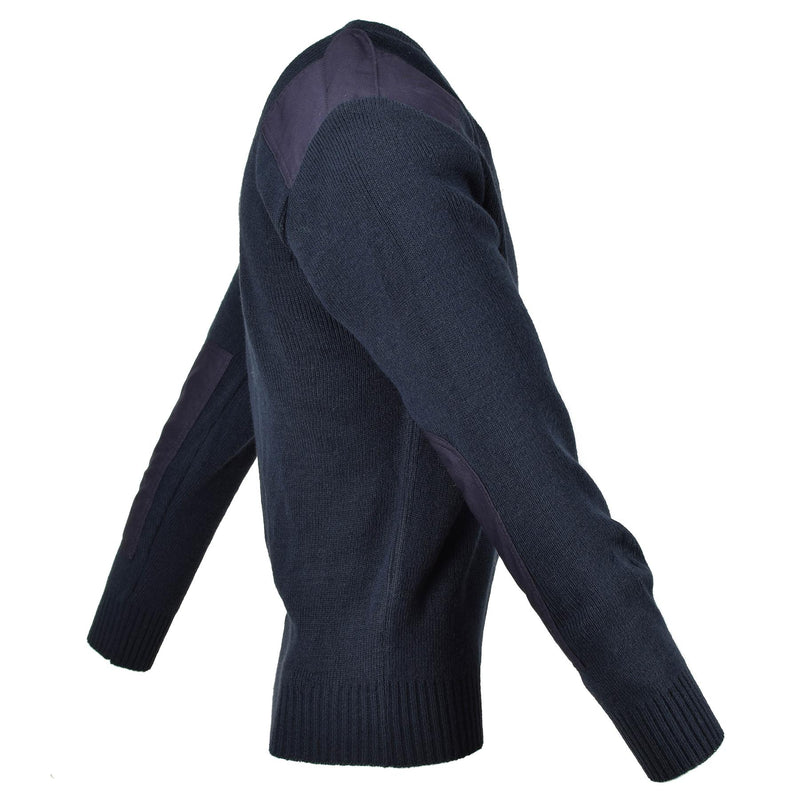 Originele Britse ex-police service pullover commando jumper blauwe v-hals trui