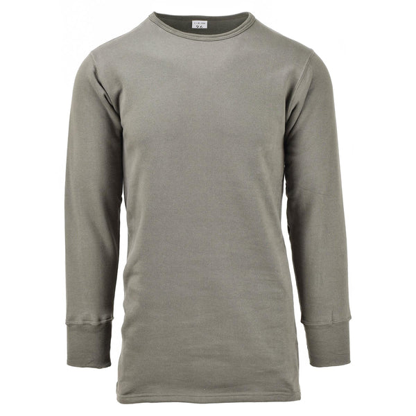 Echt Frans militair thermische pluche onderstreept Olive Army Winter Surplus Nieuw
