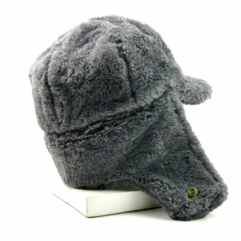 Echt Tsjechisch leger winterkap ushanka grijze bont warme hoed cz militaire isignia